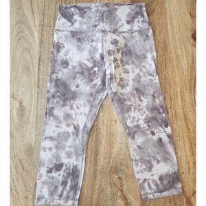 Lululemon Pants Womens 10 Gray Tie Dye High Rise Crop Yoga Leggings LW6C0NS